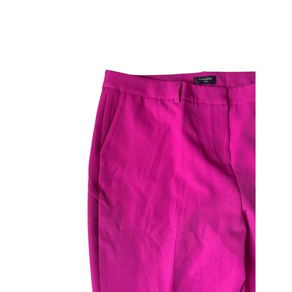 Tahari | Fuchsia Straight Leg Flat Front High Rise Trousers | Size 18 - Picture 2 of 7